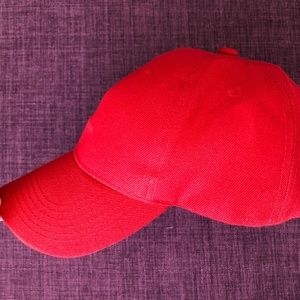 plain red baseball hat